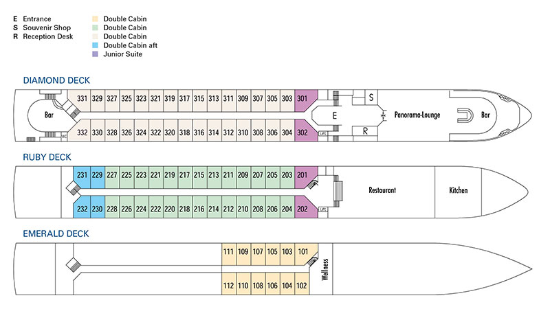 Dekksplan MS Viva Tiara