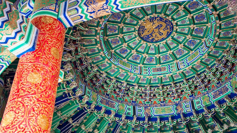 tak dekorasjoner i Himmelens tempel