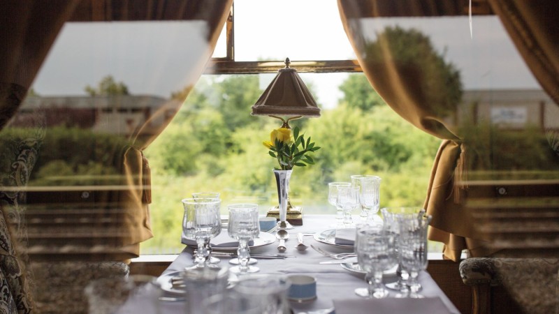 Dekket bord p� Belmond British Pullman