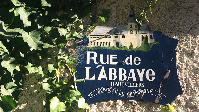 Skilt Rue de L'Abbaye i Hautvilliers